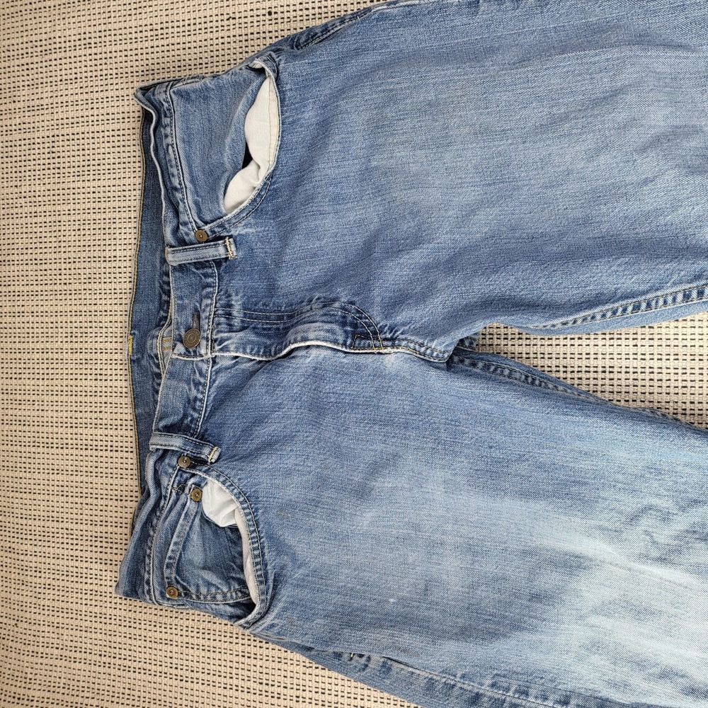 Polo Ralph Lauren Jeans Mens 35x32 Light Wash Blue Straight Leg Denim‎ Pants
